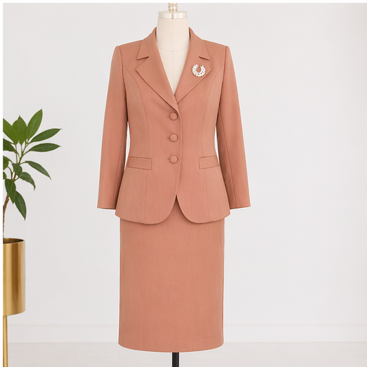 Elegant Skirt Suit Set for Women – Blazer Jacket & High Waist Pencil Skirt, Formal Office & Party Outfit